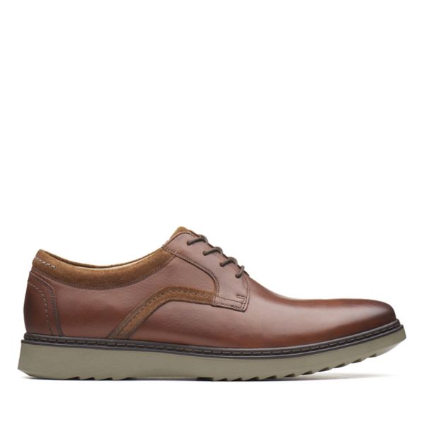 Clarks Mens Un Geo Lace Wide Fit Shoes Dark Brown | CA-4069382